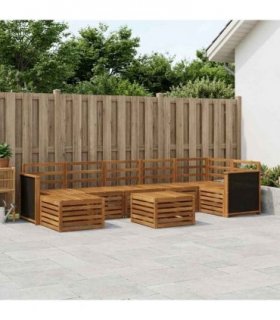 vidaXL Outdoor Sofa Set 7 pcs Natural Solid Acacia Wood