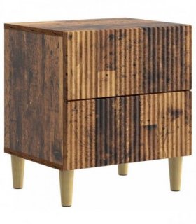 vidaXL Bedside Cabinet Old Wood 43 x 34.5 x 48 cm Engineered Wood