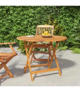 vidaXL Garden Table | Natural Wood | Solid Acacia wood | Medium | Foldable