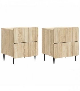 vidaXL Bedside Cabinet 2 pcs Sonoma Oak 43 x 34.5 x 49.5 cm