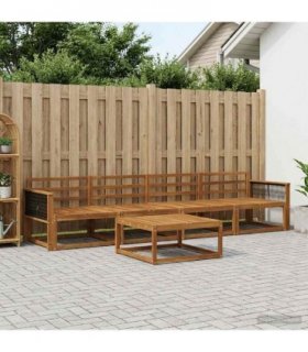 vidaXL Outdoor Sofa Set 5 pcs Natural Solid Acacia Wood