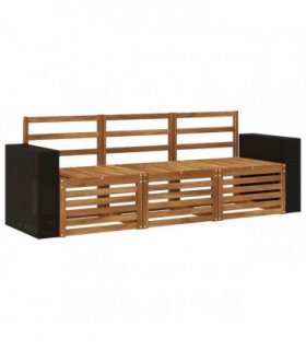 vidaXL Sofa Sets 3 pcs Solid Acacia Wood