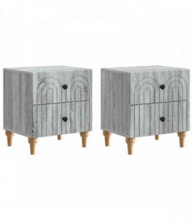 vidaXL Bedside Cabinet with Drawer 2 pcs Grey Sonoma 43 x 34.5 x 48 cm