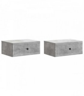vidaXL Bedside Cabinet 2 pcs Concrete Grey 49 x 34.5 x 20 cm