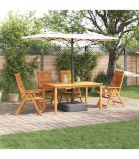 vidaXL Garden Dining Set Folding 5 pcs Brown Solid Acacia Wood