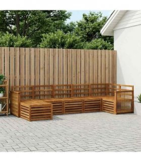 vidaXL Sectional Sofa Set 6 pcs Natural Solid Acacia Wood