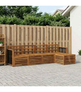 vidaXL Outdoor Sofa Set 5 pcs Natural