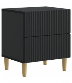 vidaXL Bedside Cabinet Black 43 x 34.5 x 48 cm Engineered Wood
