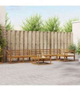 vidaXL Outdoor Sofa Set 7 pcs Natural Solid Acacia Wood