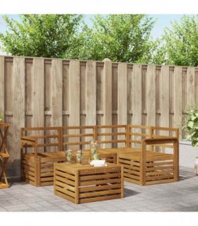vidaXL Outdoor Sofa Set 5 pcs Natural