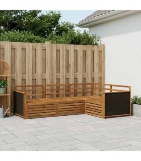 vidaXL Outdoor Sofa Set 4 pcs Natural 247.5 x 168.5 x 73 cm