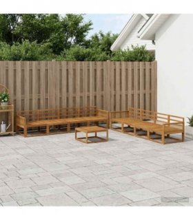 vidaXL Outdoor Sofa Set 9 pcs Natural Solid Acacia Wood