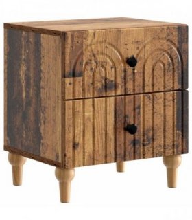 vidaXL Bedside Cabinet Old Wood 43 x 34.5 x 48 cm Engineered Wood