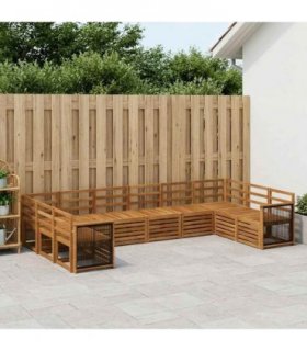 vidaXL Sectional Sofa Set 7 pcs Natural Solid Acacia Wood