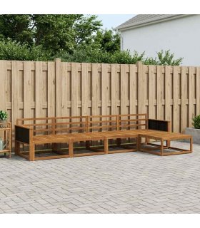 vidaXL Outdoor Sofa Set 5 pcs Natural Solid Acacia Wood