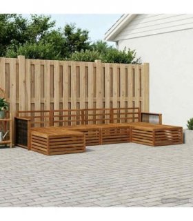 vidaXL Sofa Sets 6 pcs Solid Acacia Wood