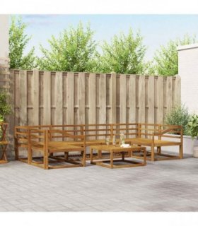vidaXL Outdoor Sofa Set 7 pcs Natural Solid Acacia Wood