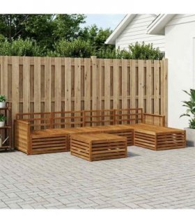 vidaXL Outdoor Sofa Set 6 pcs Natural Solid Acacia Wood