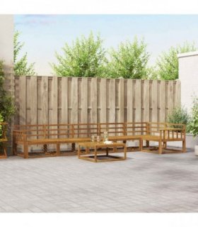 vidaXL Outdoor Sofa Set 7 pcs Natural Solid Acacia Wood