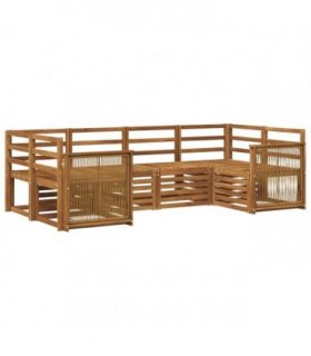 vidaXL Sectional Sofa Set 5 pcs Natural Solid Acacia Wood