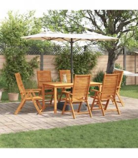 vidaXL Garden Dining Set Folding 7 pcs Brown Solid Acacia Wood