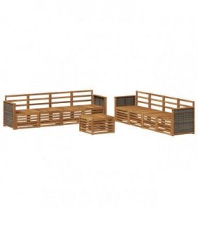 vidaXL Sofa Sets 9 pcs Solid Acacia Wood