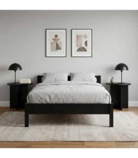 vidaXL Side Table 2 pcs Black Oak Ø 39 x 38 cm Engineered Wood