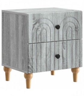 vidaXL Bedside Cabinet Grey Sonoma 43 x 34.5 x 48 cm Engineered Wood