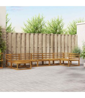 vidaXL Outdoor Sofa Set 7 pcs Natural Solid Acacia Wood