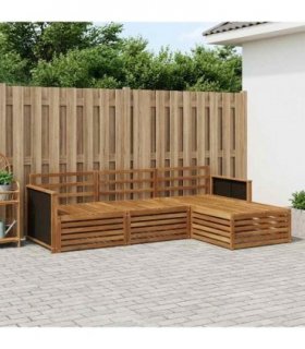 vidaXL Outdoor Sofa Set 4 pcs Natural Solid Acacia Wood