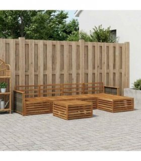 vidaXL Outdoor Sofa Set 6 pcs Natural Solid Acacia Wood