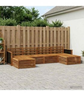 vidaXL Sofa Sets 6 pcs Solid Acacia Wood