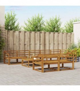 vidaXL Outdoor Sofa Set 9 pcs Natural Solid Acacia Wood