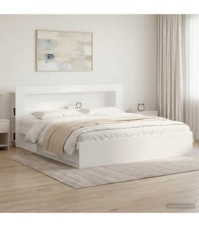 vidaXL Headboard Cabinet with Storage White Engineered Wood