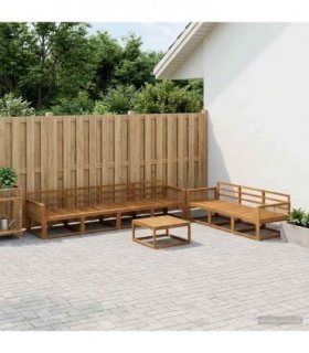 vidaXL Outdoor Sofa Set 8 pcs Natural Solid Acacia Wood