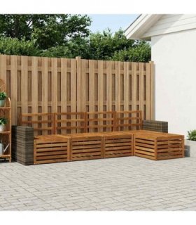 vidaXL Outdoor Sofa Set 5 pcs Natural
