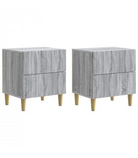 vidaXL Bedside Cabinet with Drawer 2 pcs Grey Sonoma 43 x 34.5 x 48 cm