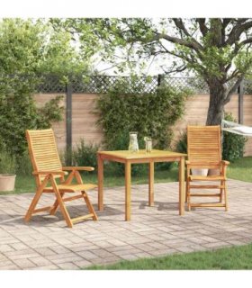 vidaXL Garden Dining Set Folding 3 pcs Brown Solid Acacia Wood