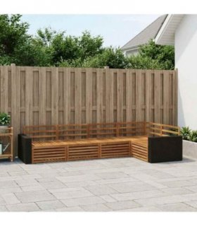 vidaXL Outdoor Sofa Set 5 pcs Natural 331 x 172.5 x 73 cm