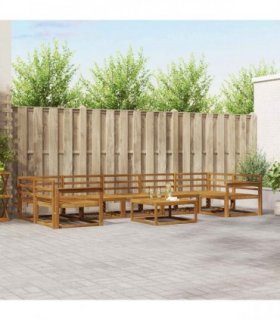 vidaXL Outdoor Sofa Set 8 pcs Natural Solid Acacia Wood