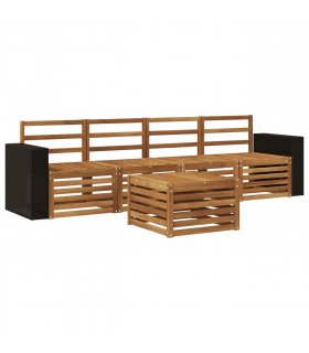 vidaXL Outdoor Sofa Set 5 pcs Natural Solid Acacia Wood