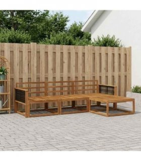 vidaXL Outdoor Sofa Set 4 pcs Natural Solid Acacia Wood