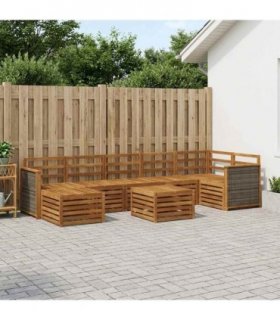vidaXL Outdoor Sofa Set 7 pcs Natural Solid Acacia Wood