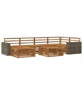 vidaXL Outdoor Sofa Set 7 pcs Natural