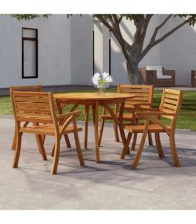 vidaXL Garden Table Ø 110 cm Solid Wood Acacia