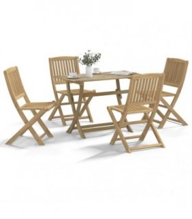 vidaXL 5 Piece Garden Dining Set Solid Wood Acacia