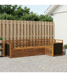 vidaXL Sectional Sofa Set 4 pcs Natural Solid Acacia Wood