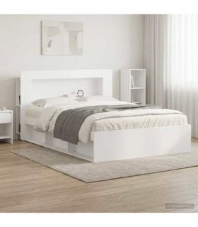 vidaXL Headboard Cabinet with Storage White Engineered Wood