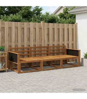 vidaXL Outdoor Sofa Set 3 pcs Natural Solid Acacia Wood
