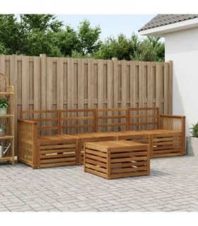 vidaXL Outdoor Sofa Set 5 pcs Natural Solid Acacia Wood